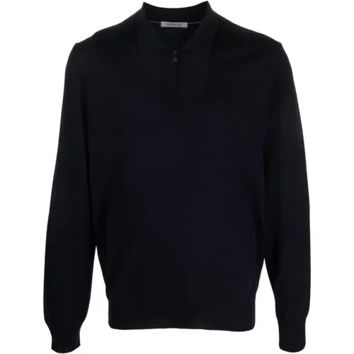 Wool Zip Polo Shirt, 100% Virgin Wool , male, Sizes: L - Corneliani - Modalova