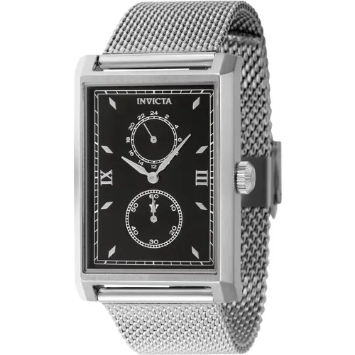 Vintage Men's Quartz Watch - Black Dial , male, Sizes: ONE SIZE - Invicta Watches - Modalova