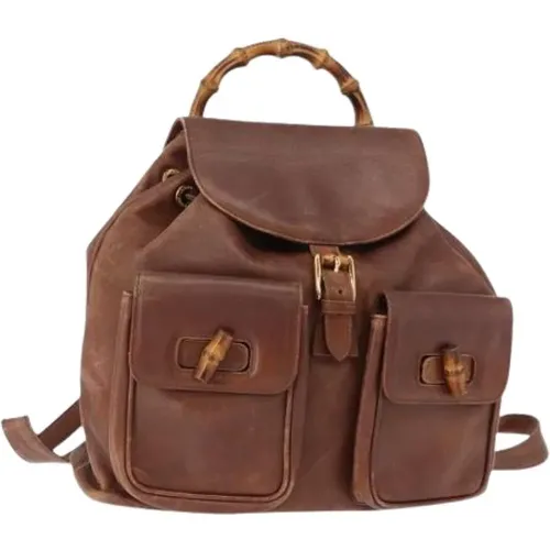 Pre-owned Backpacks, female, , Size: ONE SIZE Pre-owned Leather Backpack - Gucci Vintage - Modalova