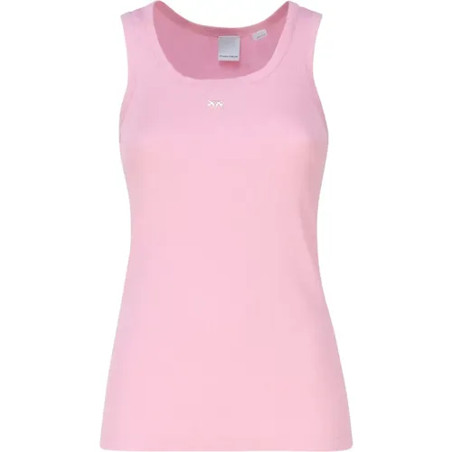 Cotton Elastan Top , female, Sizes: M, L - pinko - Modalova