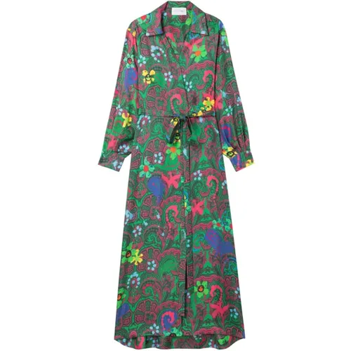 Paisley Wrap Dress , female, Sizes: XS - AZ Factory - Modalova
