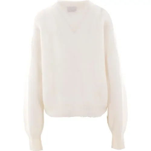 Cashmere Ivory Sweater , female, Sizes: S - Le Kasha - Modalova