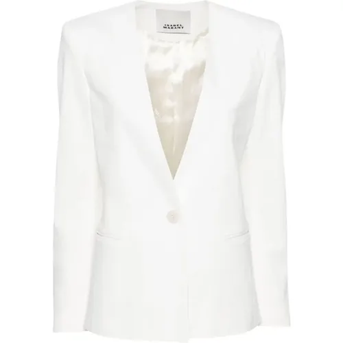 Weiße Twill V-Ausschnitt Jacke , Damen, Größe: XS - Isabel marant - Modalova