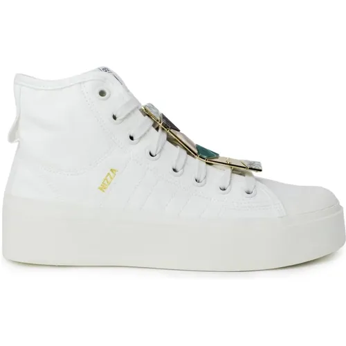 Weiße Leder Schnürschuhe , Damen, Größe: 36 1/2 EU - Adidas - Modalova