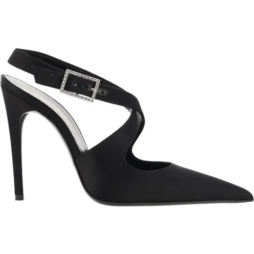 Silk Pointed Toe Pumps , female, Sizes: 3 UK - Saint Laurent - Modalova