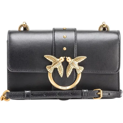 Mini Love Bag with Leather and Studs , female, Sizes: ONE SIZE - pinko - Modalova