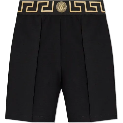 Shorts with logo , female, Sizes: S, XS - Versace - Modalova