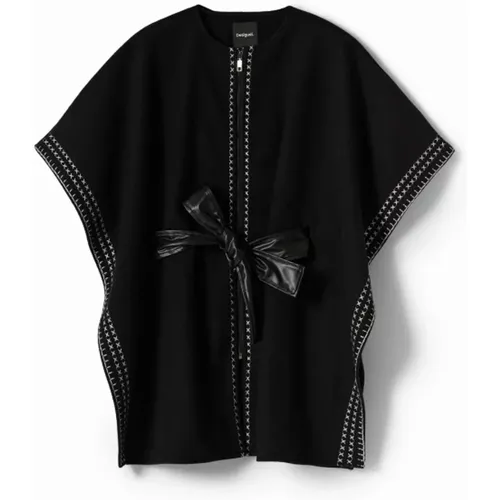 Schwarze ärmellose Jacke mit Reißverschluss - Desigual - Modalova