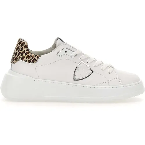 Weiße Sneakers Paris Stil , Damen, Größe: 38 EU - Philippe Model - Modalova