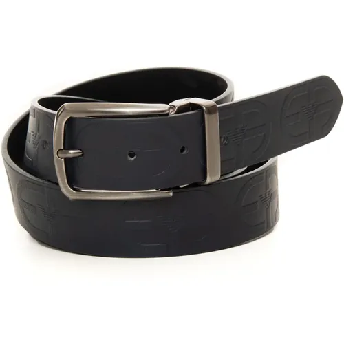 Reversible Leather Belt With Logo , male, Sizes: ONE SIZE - Emporio Armani - Modalova