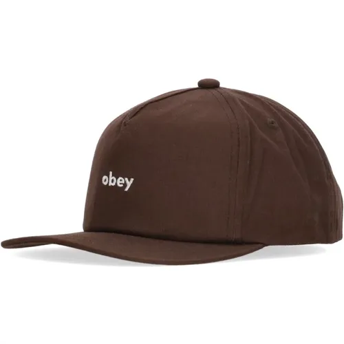 Caps, male, , Size: ONE SIZE Flat Visor Snapback Cap - Obey - Modalova