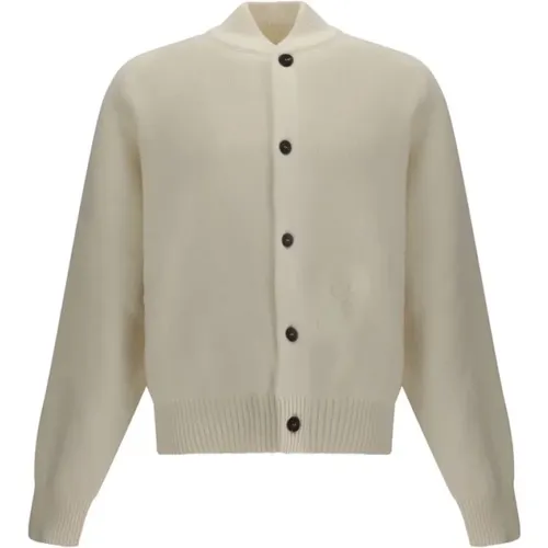 Cardigans, male, , Size: M Embroidered Virgin Wool Cardigan - Jacquemus - Modalova