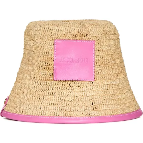 Hats, female, , Size: 60 CM Woven Raffia Wide Brim Hat - Jacquemus - Modalova