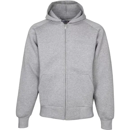 Zip-throughs, male, , Size: XL Cotton Hooded Oversize Sweatshirt - Autry - Modalova