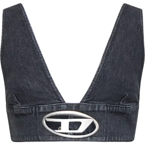 Ribbed Crop Top with Cut-Out , female, Sizes: M, L, S, XS - Diesel - Modalova