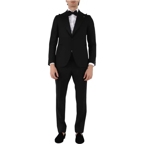 Single Breasted Suits, male, , Size: L Single-breasted tuxedo jacket - Tagliatore - Modalova