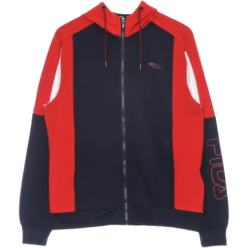 Hooded Jacket Black Iris/True Red/White , male, Sizes: XL, S - Fila - Modalova