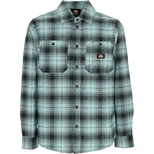 Casual Shirts, male, , Size: L Pastel Turquoise Long Sleeve Shirt - Dickies - Modalova