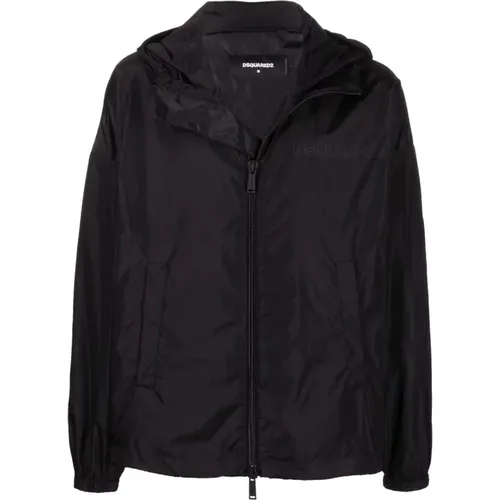 Schwarze Nylon Leichte Jacke für Männer , Herren, Größe: 2XL - Dsquared2 - Modalova