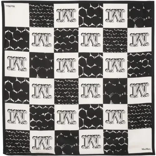 Checkerboard Silk Scarf , female, Sizes: ONE SIZE - Max Mara - Modalova
