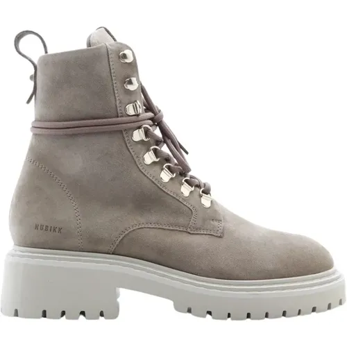 Taupe Wildleder Schnürstiefel , Damen, Größe: 41 EU - Nubikk - Modalova