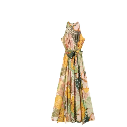 Printed Jungle Halter Dress , female, Sizes: M, XS, S - Actitude - Modalova