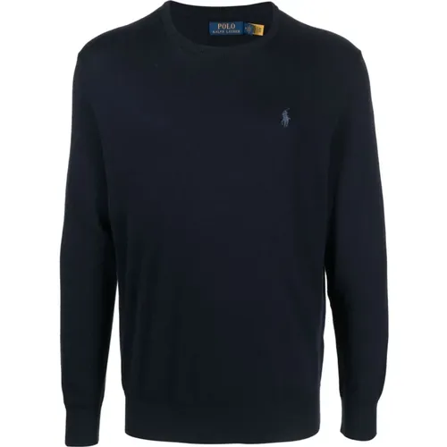 Blauer Casual Langarm Pullover Sweater , Herren, Größe: L - Polo Ralph Lauren - Modalova