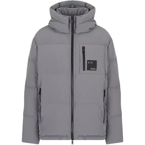 Men's Clothing Outerwear Grey Aw22 , male, Sizes: S - Armani Exchange - Modalova