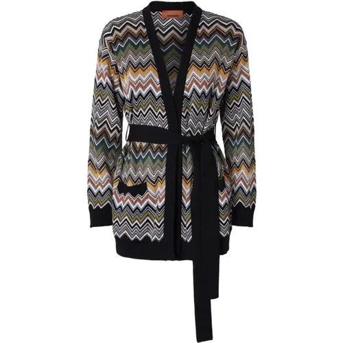 Cardigans, female, , Size: XS Multicolour Knit Cardigan Sweater - Missoni - Modalova