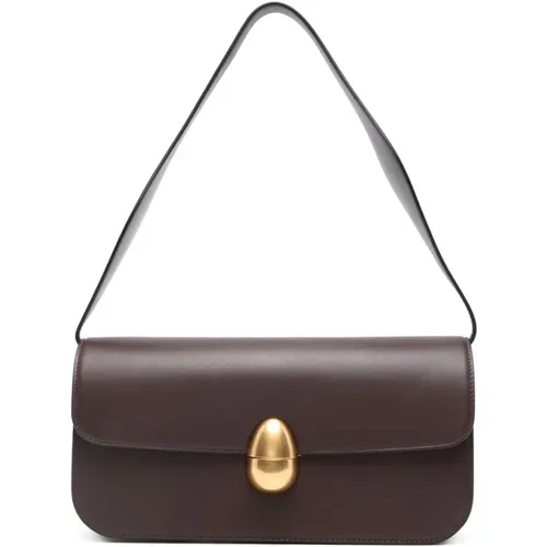 Shoulder Bags, female, , Size: ONE SIZE Leather Foldover Shoulder Bag - Neous - Modalova