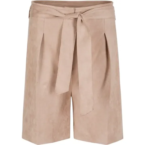 Lehm Paperbag Stil Velours Shorts , Damen, Größe: XL - Marc Cain - Modalova