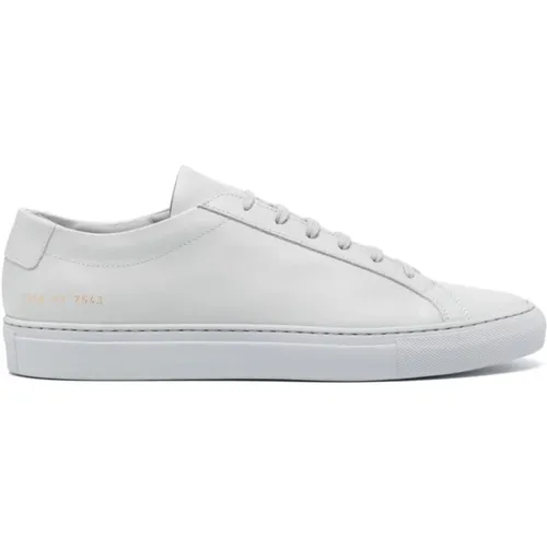 Grey Leather Sneakers Lace-Up Round Toe , male, Sizes: 6 UK - Common Projects - Modalova