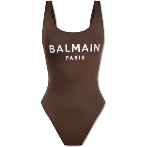 Einteiliger Badeanzug , Damen, Größe: 2XS - Balmain - Modalova