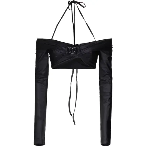Schwarzes Baumwolltop mit Elastan - Versace Jeans Couture - Modalova