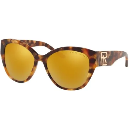 Sunglasses, female, , Size: ONE SIZE Resin Frame Sunglasses with Golden Glass - Ralph Lauren - Modalova