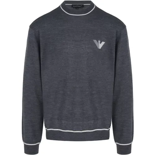 Cotton Branded Sweatshirt in Grey , male, Sizes: XL, 2XL, M - Emporio Armani - Modalova