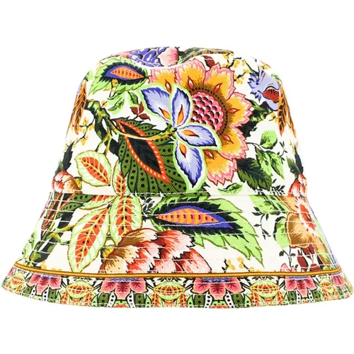 Hut mit Mehrfarbigem Blumenstrauß-Print , Damen, Größe: S - ETRO - Modalova