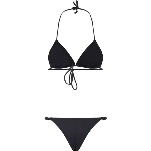 Schwarzer Meer Bikini mit herausnehmbaren Polstern und Scrunch Seiten , Damen, Größe: L - Reina Olga - Modalova