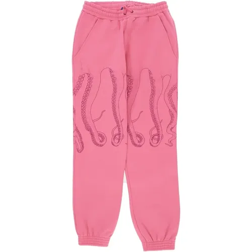 Sweatpants, male, , Size: S Fleece Sweatpants with Tentacles Print - Octopus - Modalova