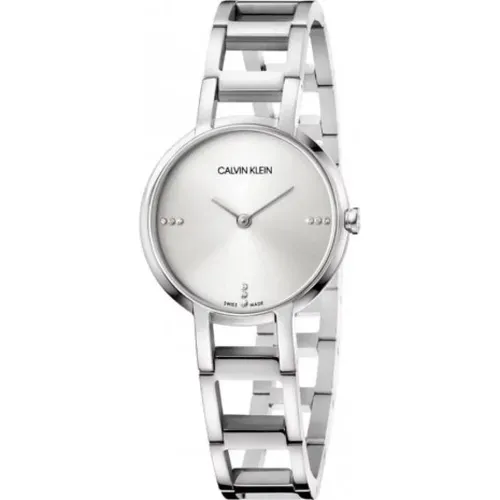 Watches, female, , Size: ONE SIZE Quartz Women`s Watch with Silver Dial and Stone Adornments - Calvin Klein - Modalova