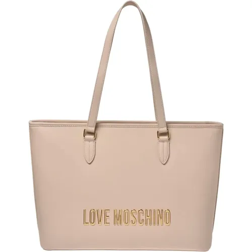 Tote Bags, female, , Size: ONE SIZE Ivory Bags for Stylish Fashionistas - Love Moschino - Modalova