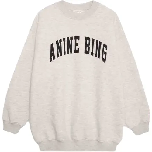 Oversize College Sweatshirt Faded Black , female, Sizes: M, S - Anine Bing - Modalova