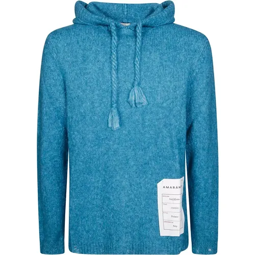 Hooded mouline sweater , male, Sizes: M, S - Amaránto - Modalova