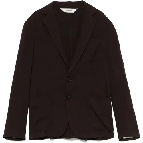Blazers, female, , Size: M Herringbone Single-Breasted Jacket - Barena Venezia - Modalova