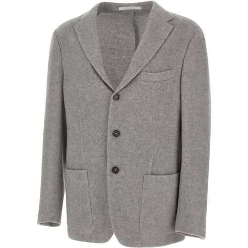 Blazers, male, , Size: 2XL Grey Wool Cashmere Blazer Soft Jacket - Eleventy - Modalova