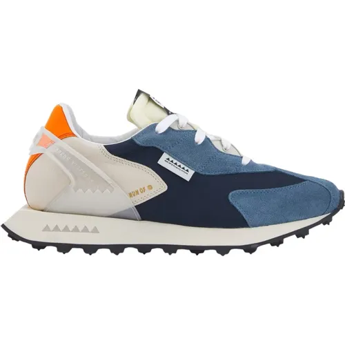 Blau Orange Sneakers , Herren, Größe: 42 EU - RUN OF - Modalova