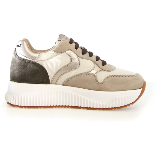 Cream Sneakers with Contrasting Design , female, Sizes: 4 UK, 7 UK - Voile blanche - Modalova