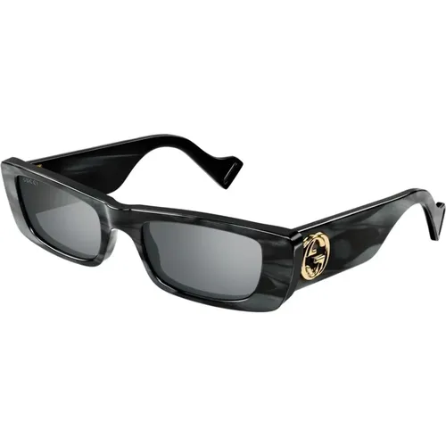 Schmale rechteckige Sonnenbrille mit kostbarer Perlmutt-Finish , unisex, Größe: 52 MM - Gucci - Modalova