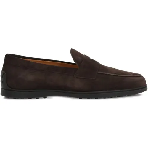 Loafers, male, , Size: 7 US Suede Loafers with Rubber Studs - TOD'S - Modalova