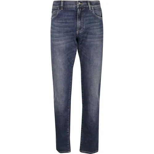 Slim-Fit Jeans with Washed Denim Look , male, Sizes: 3XL, XL, 2XL, S - Dolce & Gabbana - Modalova